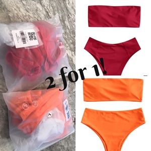 2 ZAFUL cheeky bandeau bikini